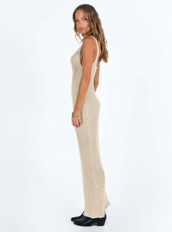 product Princess Polly Crew Neck  Carrera Maxi Dress Beige