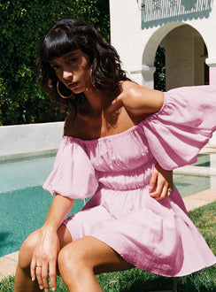 product Princess Polly Asymmetric Neckline  Halton Mini Dress Pink