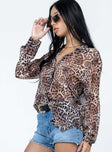 product Princess Polly Full Sleeves High Neck  Hayden Shirt Leopard