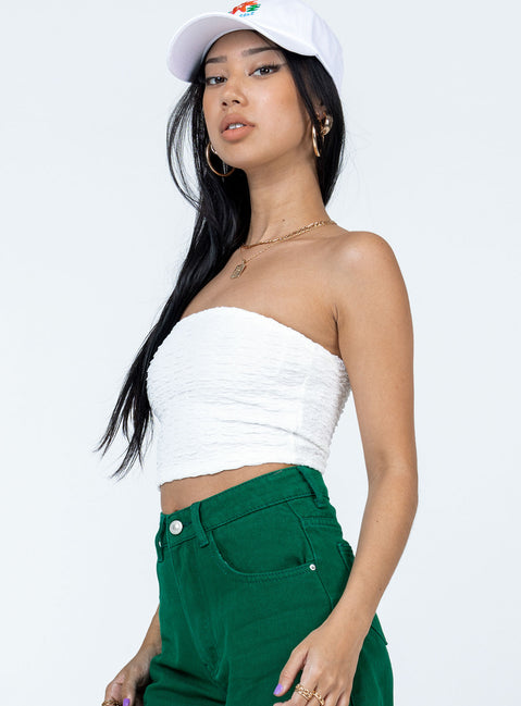 product Princess Polly Full Sleeves Square Neck  Brae Strapless Top White