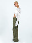 Princess Polly   Paisley Tattoo Cargo Pants Khaki