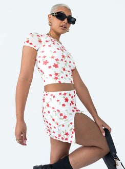 product Bold Move Mini Skirt White Floral Princess Polly  Mini Skirts 