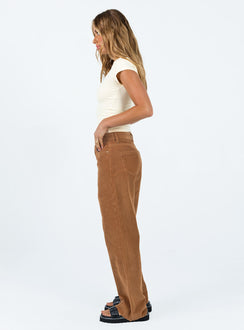 product Princess Polly High Waisted  Kalinda Jeans Tan Cord