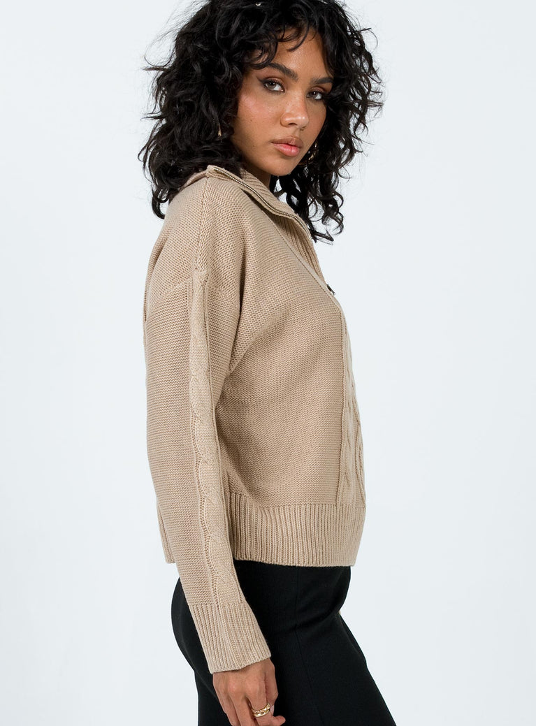 Sommers Quarterzip Sweater Beige