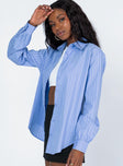 product Princess Polly Full Sleeves High Neck  Murray Shirt Blue Stripe