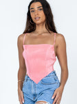 product Princess Polly Sleeveless Square Neck  Julia Plisse Top Pink