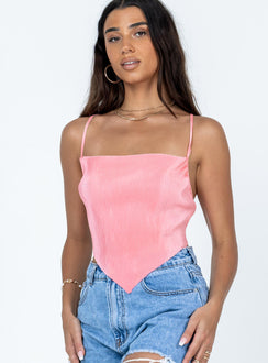 product Princess Polly Sleeveless Square Neck  Julia Plisse Top Pink