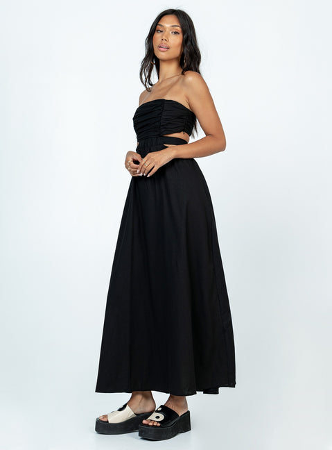 product Princess Polly Asymmetric Neckline  Kat Maxi Dress Black