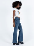 product Princess Polly High Waisted  Carvalho Flare Jeans Mid Wash Denim