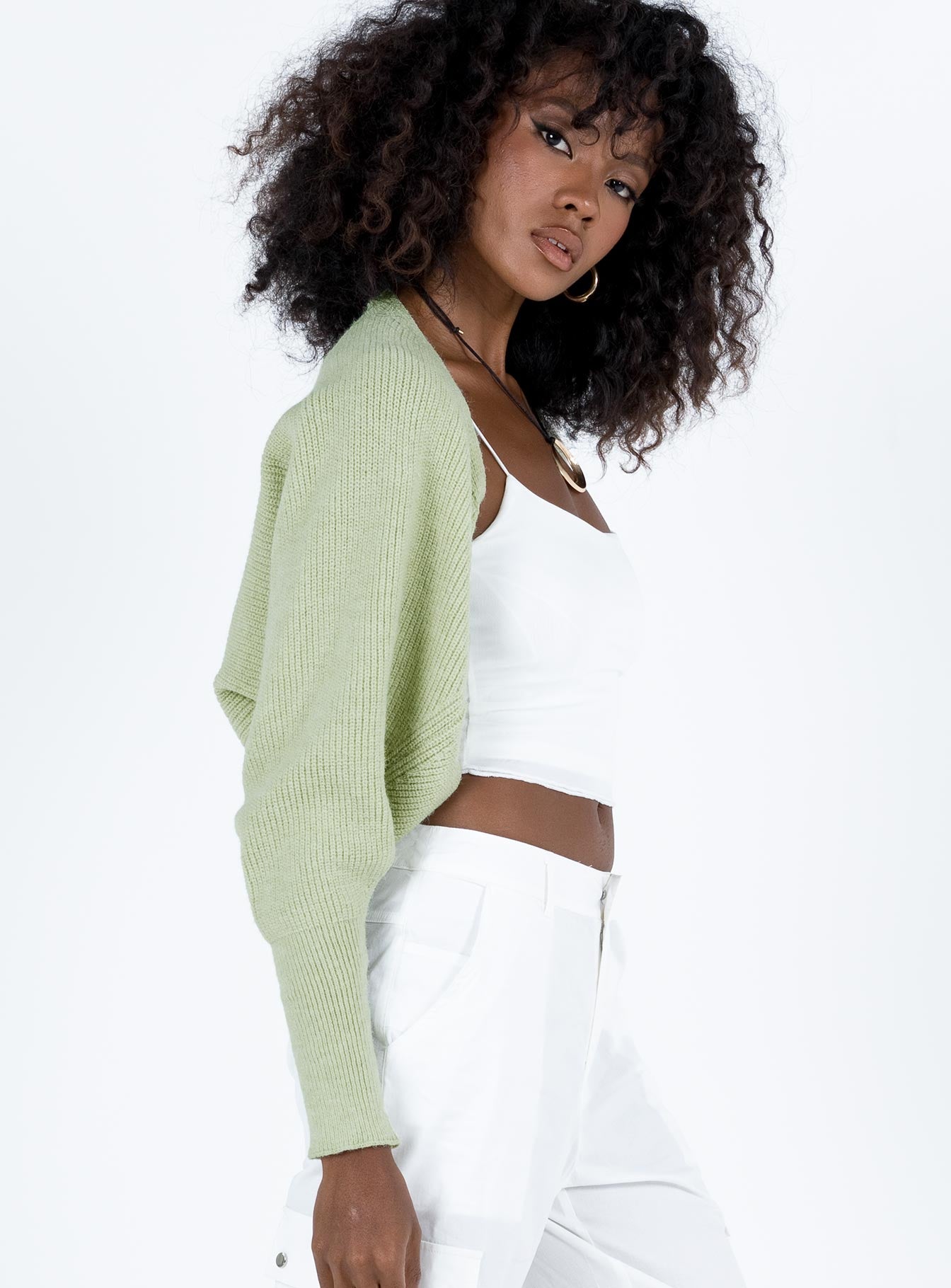 Aviana Cardigan Sage Princess Polly  Cropped 