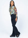 side view of model wearing Princess Polly Tala Pants Black 