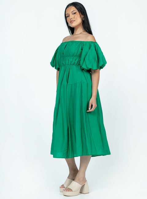 product Princess Polly Asymmetric Neckline  Neri Midi Dress Green