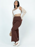 Princess Polly   Allen Ribbed Pants Brown