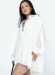 Princess Polly V-Neck  Tune In Shirt Dress White