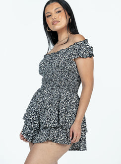 The Love Galore Romper Floral Black