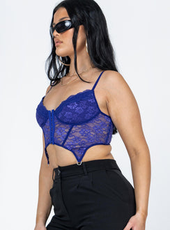 product Princess Polly Sleeveless Asymmetric Neckline  Shayna Corset Blue