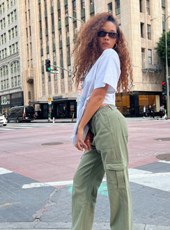 Front view of model wearing  front Princess Polly Full Sleeves High Neck  Betty Boop Jean Oversized Tee Grey