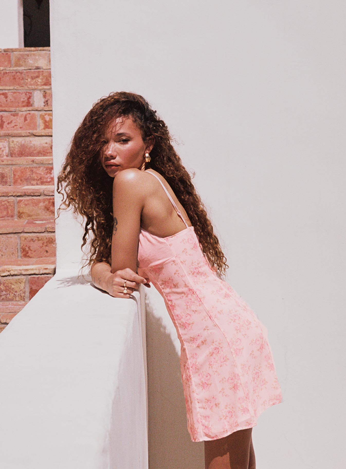 product Princess Polly Asymmetric Neckline  Byrony Mini Dress Pink Multi