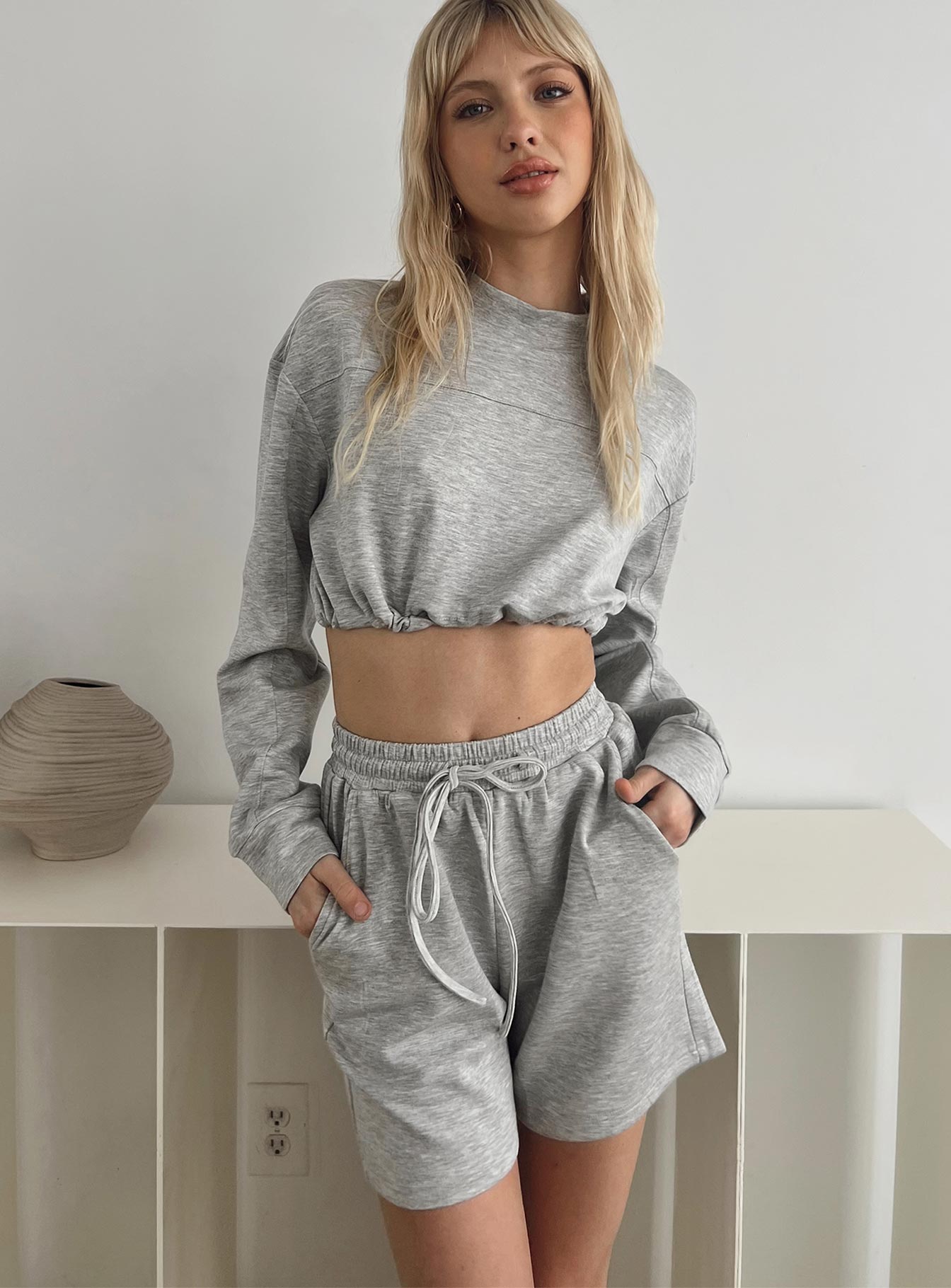 Dunn Shorts Grey Princess Polly high-rise 