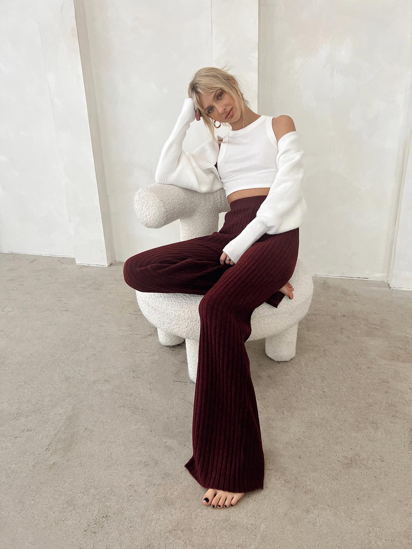 product Princess Polly High Waisted Pants High Waisted Pants High Waisted Pants High Waisted Pants  Montana Knit Pants Maroon