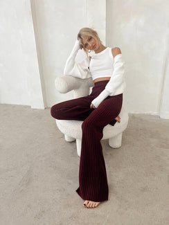 product Princess Polly High Waisted Pants High Waisted Pants High Waisted Pants High Waisted Pants  Montana Knit Pants Maroon