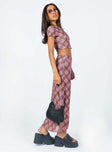 product Motel Lassie Midi Skirt Pink Blurred Check Princess Polly  Maxi 