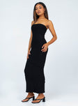 front view of model wearing Princess Polly Oscar Midi Dress Black 