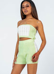 Cal Cable Knit Shorts Green