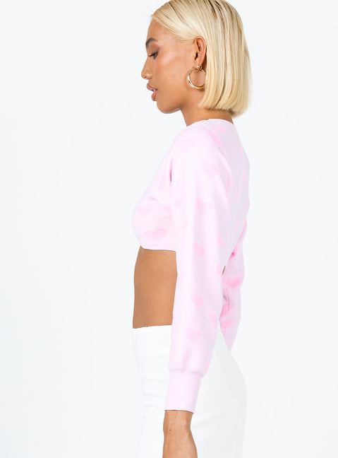 Love Galore Cropped Cardigan Pink Cropped 
