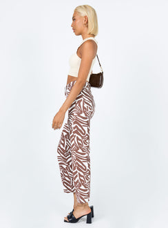 side view of model wearing Princess Polly Wyoming Straight Leg Denim Jeans Zebra High Waisted 