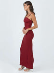 product Princess Polly Square Neck  Buella Midi Dress Burgundy