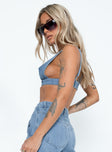 product Princess Polly Sleeveless Square Neck  Paige Top Blue Denim