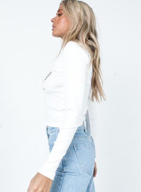 product Princess Polly Full Sleeves High Neck  Beatrix Long Sleeve Tee White