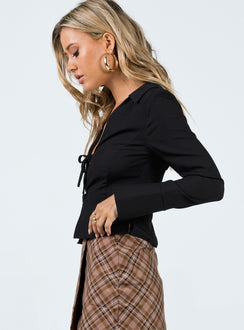 product Princess Polly Full Sleeves Crew Neck  Lida Long Sleeve Top Black