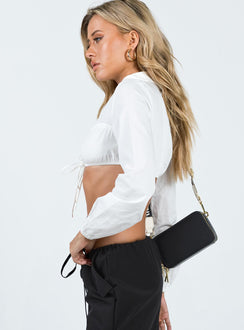 product Princess Polly Full Sleeves Square Neck  Gemi Cloud Crop Top Ivory