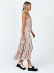 Princess Polly  Caleb Maxi Dress Brown / White