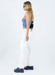 Front view of model wearing  front Princess Polly High Waisted Pants  Mawson Bootleg Cargo Pant Ivory