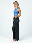 side view of model wearing Princess Polly Susie Pants Black 