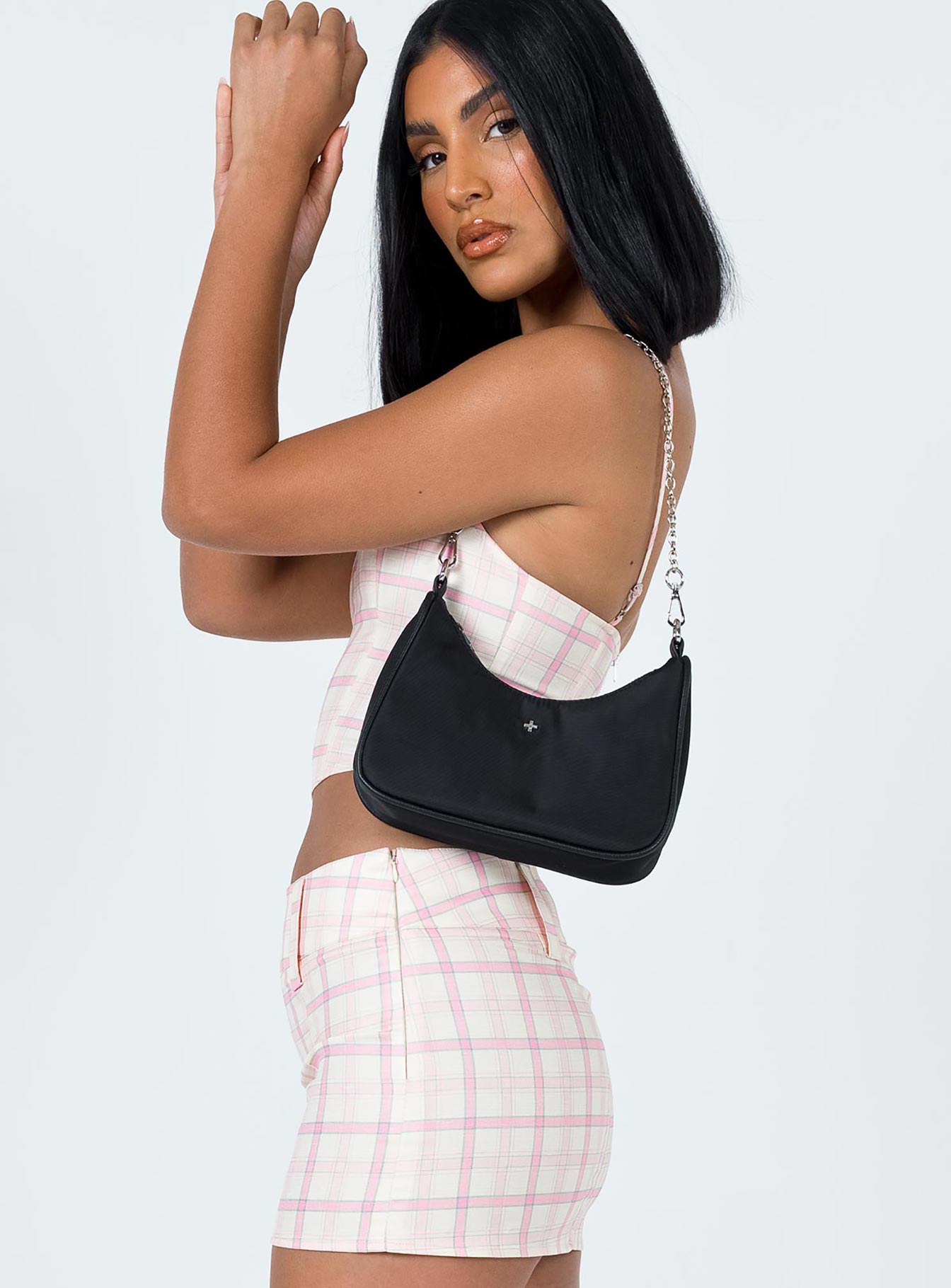 side view of model wearing Princess Polly Dayne Top Multi 