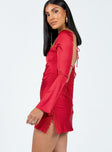 product Princess Polly Square Neck  Beresford Long Sleeve Mini Dress Red