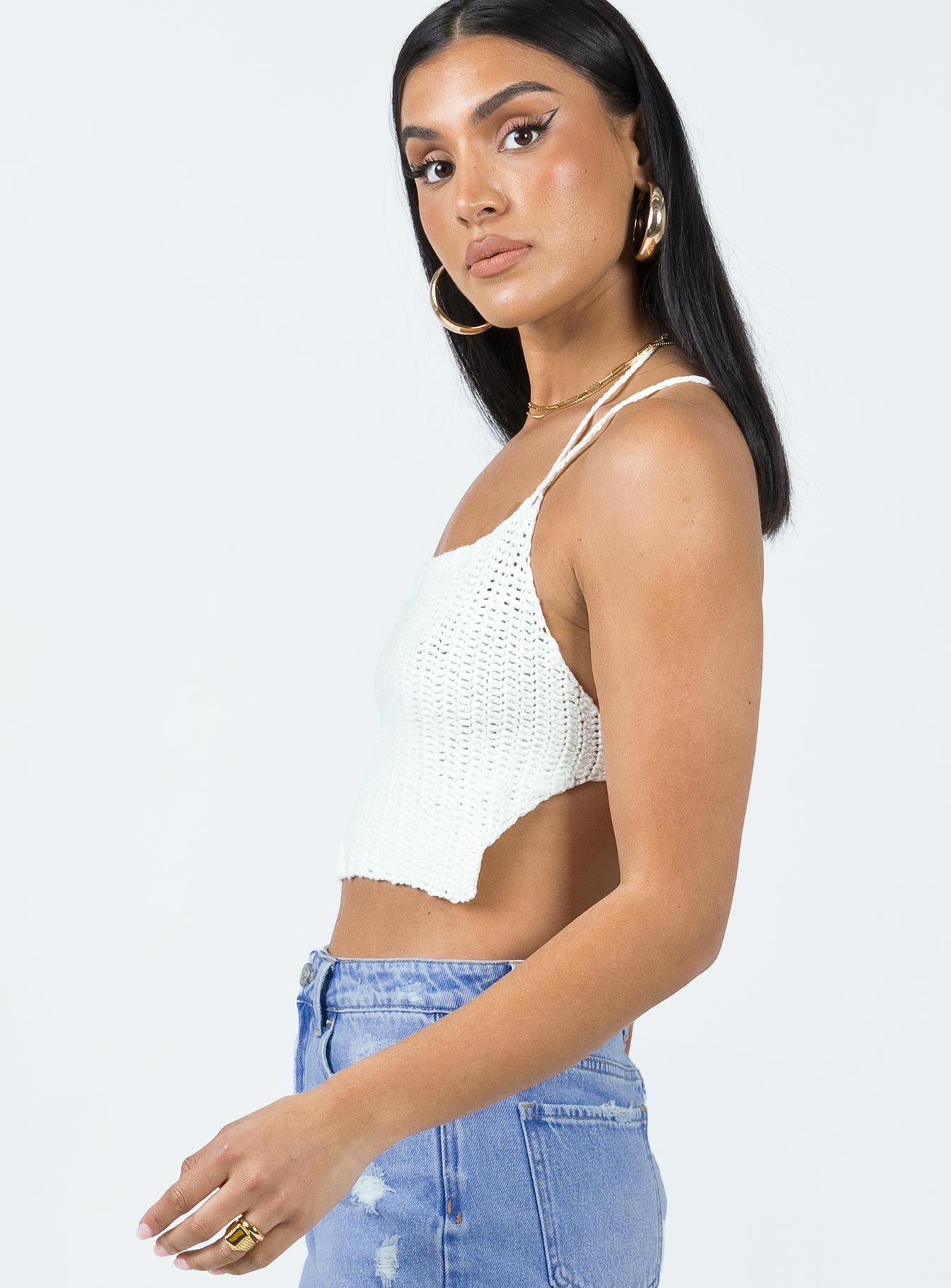 product Princess Polly Sleeveless High Neck  Remiah Top White