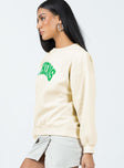 Athens Sweatshirt Cream Princess Polly  regular 