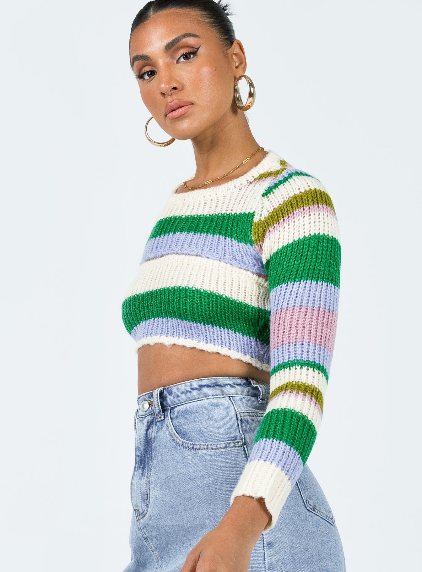 product Princess Polly Three Fourth Sleeves Square Neck  Ragetti Stripe Bolero Multi