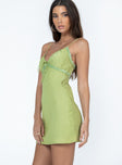 product Princess Polly Asymmetric Neckline  Emilee Mini Dress Green