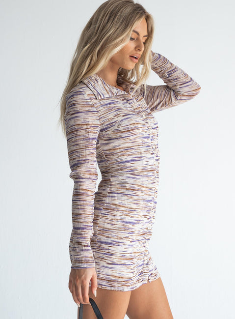 front view of model wearing Princess Polly Izzy Mini Dress Multi 