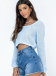 Raye Sweater Blue Princess Polly  Cropped 