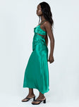 side view of model wearing Princess Polly Giselle Midi Dress Green 