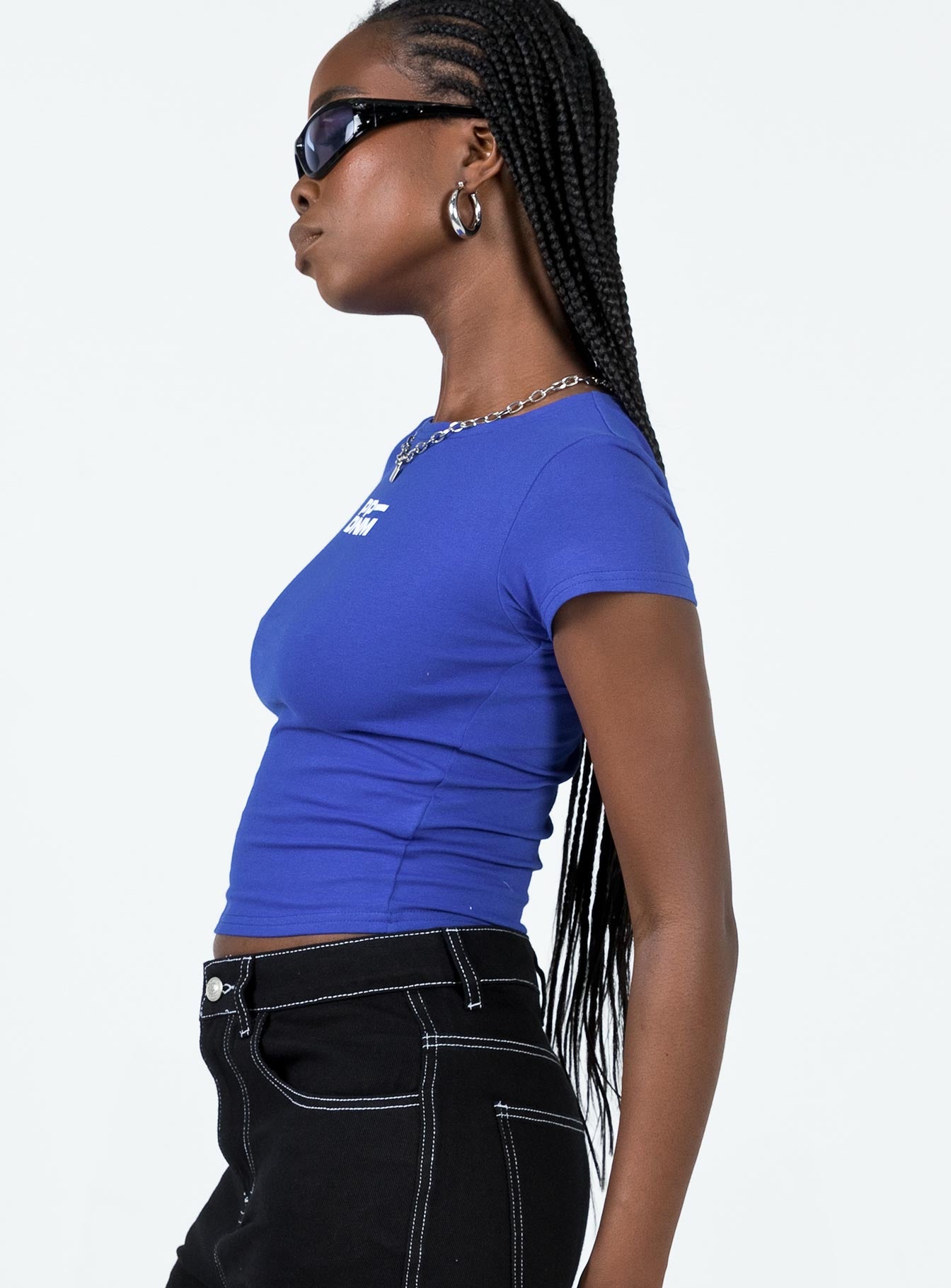 product Princess Polly Short Sleeves Square Neck  Polly Denim Club Tee Blue