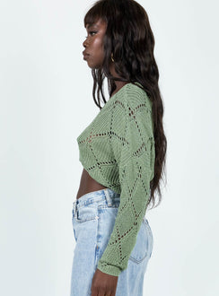 Otto Sweater Khaki Princess Polly  Cropped 