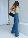 product Princess Polly Mid Rise  Eugarie Wide Leg Jeans Mid Wash Denim